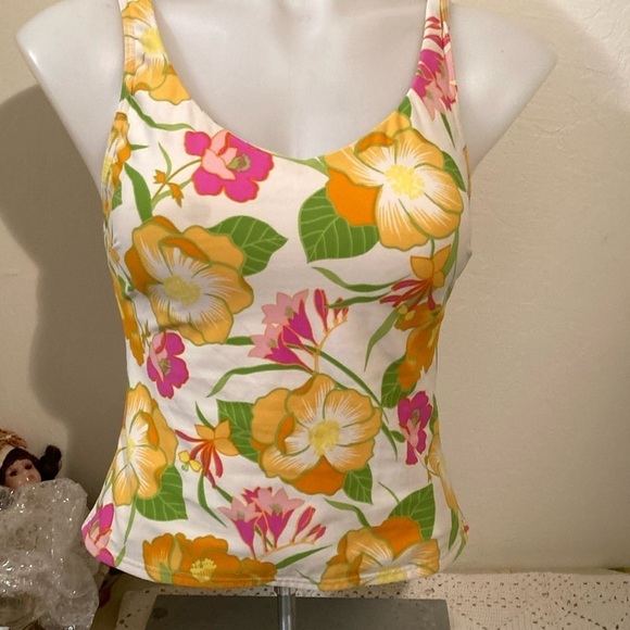 Lands' End Other - 🌈 Lands End tropical print tankini swim top small